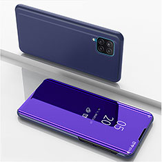 Funda de Cuero Cartera con Soporte Espejo Carcasa ZL1 para Samsung Galaxy A12 Morado