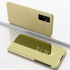 Funda de Cuero Cartera con Soporte Espejo Carcasa ZL1 para Samsung Galaxy A15 4G Oro