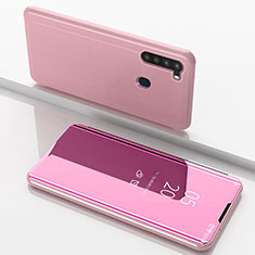 Funda de Cuero Cartera con Soporte Espejo Carcasa ZL1 para Samsung Galaxy A21 Oro Rosa