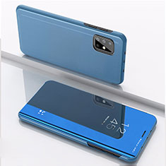 Funda de Cuero Cartera con Soporte Espejo Carcasa ZL1 para Samsung Galaxy M40S Azul