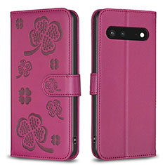 Funda de Cuero Cartera con Soporte Flores Carcasa BF1 para Google Pixel 7 5G Rosa Roja