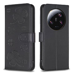 Funda de Cuero Cartera con Soporte Flores Carcasa BF1 para Xiaomi Mi 13 Ultra 5G Negro