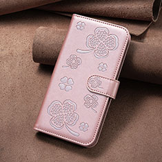 Funda de Cuero Cartera con Soporte Flores Carcasa BF1 para Xiaomi Poco F5 Pro 5G Oro Rosa