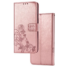 Funda de Cuero Cartera con Soporte Flores Carcasa para Huawei Honor 10X Lite Rosa