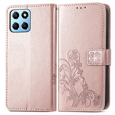 Funda de Cuero Cartera con Soporte Flores Carcasa para Huawei Honor 70 Lite 5G Oro Rosa