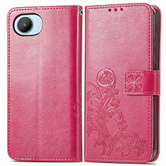 Funda de Cuero Cartera con Soporte Flores Carcasa para Realme C30s Rosa Roja