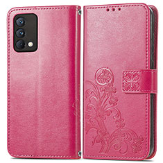 Funda de Cuero Cartera con Soporte Flores Carcasa para Realme GT Master 5G Rosa Roja