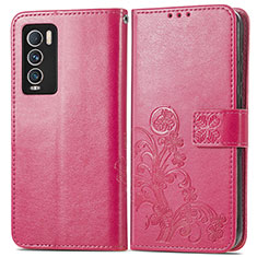 Funda de Cuero Cartera con Soporte Flores Carcasa para Realme GT Master Explorer 5G Rosa Roja