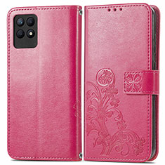 Funda de Cuero Cartera con Soporte Flores Carcasa para Realme Narzo 50 4G Rosa Roja