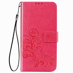 Funda de Cuero Cartera con Soporte Flores Carcasa para Samsung Galaxy A22 4G Rojo