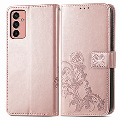 Funda de Cuero Cartera con Soporte Flores Carcasa para Samsung Galaxy F13 4G Rosa