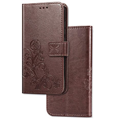 Funda de Cuero Cartera con Soporte Flores Carcasa para Samsung Galaxy S10 Lite Marron