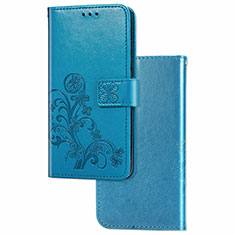 Funda de Cuero Cartera con Soporte Flores Carcasa para Samsung Galaxy S20 Ultra 5G Azul