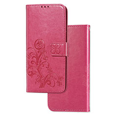 Funda de Cuero Cartera con Soporte Flores Carcasa para Sony Xperia 1 II Rojo