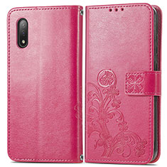 Funda de Cuero Cartera con Soporte Flores Carcasa para Sony Xperia Ace II SO-41B Rojo