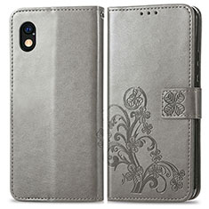 Funda de Cuero Cartera con Soporte Flores Carcasa para Sony Xperia Ace III Gris