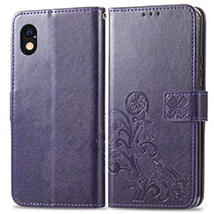 Funda de Cuero Cartera con Soporte Flores Carcasa para Sony Xperia Ace III SOG08 Morado