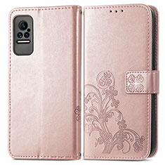 Funda de Cuero Cartera con Soporte Flores Carcasa para Xiaomi Civi 5G Rosa