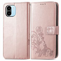 Funda de Cuero Cartera con Soporte Flores Carcasa para Xiaomi Redmi A2 Plus Rosa