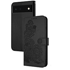 Funda de Cuero Cartera con Soporte Flores Carcasa Y01X para Google Pixel 6 Pro 5G Negro