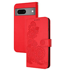 Funda de Cuero Cartera con Soporte Flores Carcasa Y01X para Google Pixel 7 5G Rojo