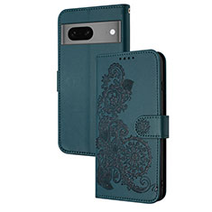 Funda de Cuero Cartera con Soporte Flores Carcasa Y01X para Google Pixel 7 5G Verde