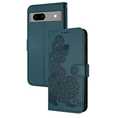 Funda de Cuero Cartera con Soporte Flores Carcasa Y01X para Google Pixel 7a 5G Verde