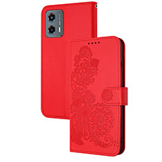 Funda de Cuero Cartera con Soporte Flores Carcasa Y01X para Motorola Moto G 5G (2023) Rojo