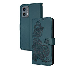 Funda de Cuero Cartera con Soporte Flores Carcasa Y01X para Motorola Moto G 5G (2023) Verde