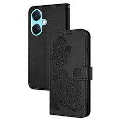 Funda de Cuero Cartera con Soporte Flores Carcasa Y01X para Oppo K11 5G Negro