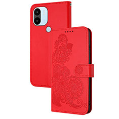 Funda de Cuero Cartera con Soporte Flores Carcasa Y01X para Xiaomi Redmi A1 Plus Rojo