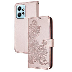 Funda de Cuero Cartera con Soporte Flores Carcasa Y01X para Xiaomi Redmi Note 12 4G Oro Rosa