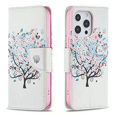 Funda de Cuero Cartera con Soporte Flores Carcasa Z02 para Apple iPhone 13 Pro Max Multicolor