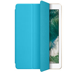 Funda de Cuero Cartera con Soporte L01 para Apple New iPad 9.7 (2017) Azul Cielo