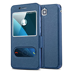 Funda de Cuero Cartera con Soporte L01 para Huawei Enjoy 5 Azul