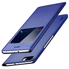Funda de Cuero Cartera con Soporte L01 para Huawei Honor 6 Plus Azul