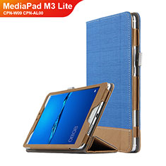 Funda de Cuero Cartera con Soporte L01 para Huawei MediaPad M3 Lite 8.0 CPN-W09 CPN-AL00 Azul