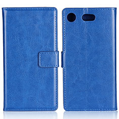 Funda de Cuero Cartera con Soporte L01 para Sony Xperia XZ1 Compact Azul