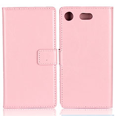 Funda de Cuero Cartera con Soporte L01 para Sony Xperia XZ1 Compact Rosa