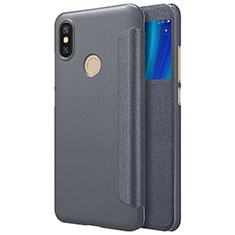 Funda de Cuero Cartera con Soporte L01 para Xiaomi Mi 6X Negro