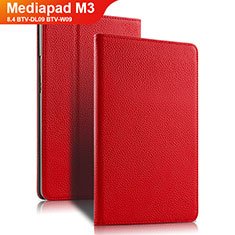 Funda de Cuero Cartera con Soporte L02 para Huawei Mediapad M3 8.4 BTV-DL09 BTV-W09 Rojo