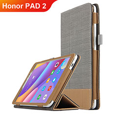 Funda de Cuero Cartera con Soporte L05 para Huawei Honor Pad 2 Gris