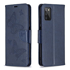 Funda de Cuero Cartera con Soporte Mariposa Carcasa B01F para Samsung Galaxy A02s Azul