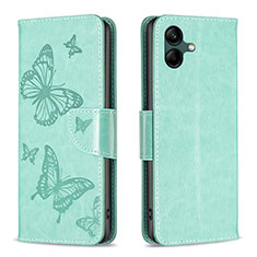 Funda de Cuero Cartera con Soporte Mariposa Carcasa B01F para Samsung Galaxy A05 Verde