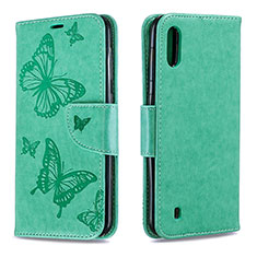 Funda de Cuero Cartera con Soporte Mariposa Carcasa B01F para Samsung Galaxy A10 Verde