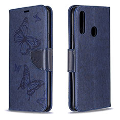 Funda de Cuero Cartera con Soporte Mariposa Carcasa B01F para Samsung Galaxy A20s Azul