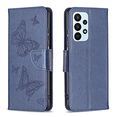 Funda de Cuero Cartera con Soporte Mariposa Carcasa B01F para Samsung Galaxy A23 4G Azul