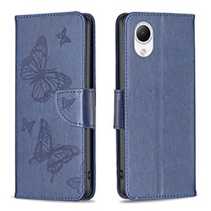 Funda de Cuero Cartera con Soporte Mariposa Carcasa B01F para Samsung Galaxy A23 5G SC-56C Azul