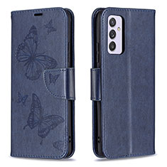 Funda de Cuero Cartera con Soporte Mariposa Carcasa B01F para Samsung Galaxy A24 4G Azul