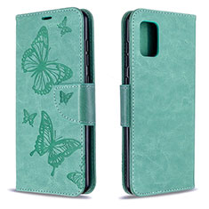 Funda de Cuero Cartera con Soporte Mariposa Carcasa B01F para Samsung Galaxy A31 Verde